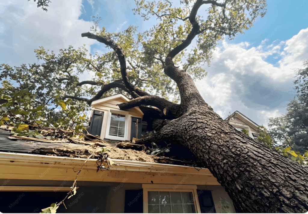 arbre tombé sur maison