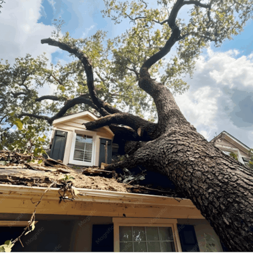 arbre tombé sur maison